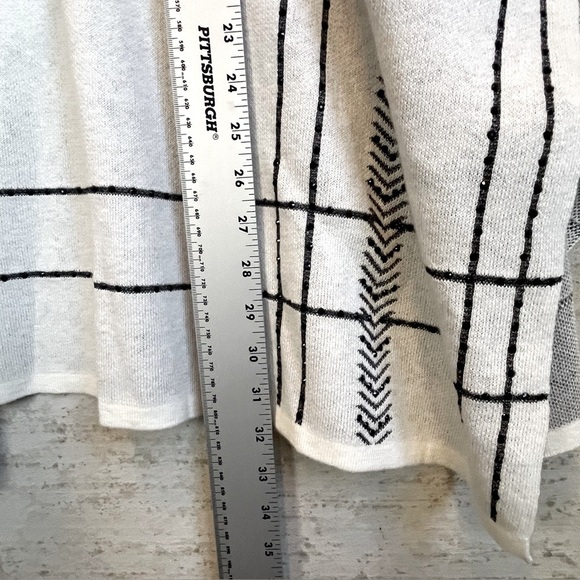 NWT Chicos Open Knit Eru Ruana Women's Cardigan Sweater Sz XL Shine Plaid - Picture 12 of 13